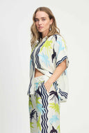 Ecru blouse met print