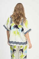 Ecru blouse met print