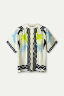 Ecru blouse met print