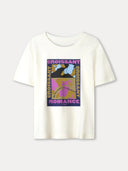 Off-white t-shirt met opdruk croissant romance