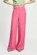 Roze linnen pantalon