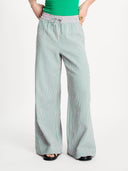 Gestreepte broek seersucker green pink