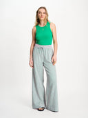 Gestreepte broek seersucker green pink