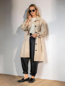 Beige jas met strik ieben