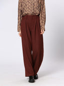 Bordeaux pantalon met plooien