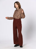 Bordeaux pantalon met plooien