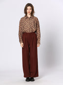 Bordeaux pantalon met plooien