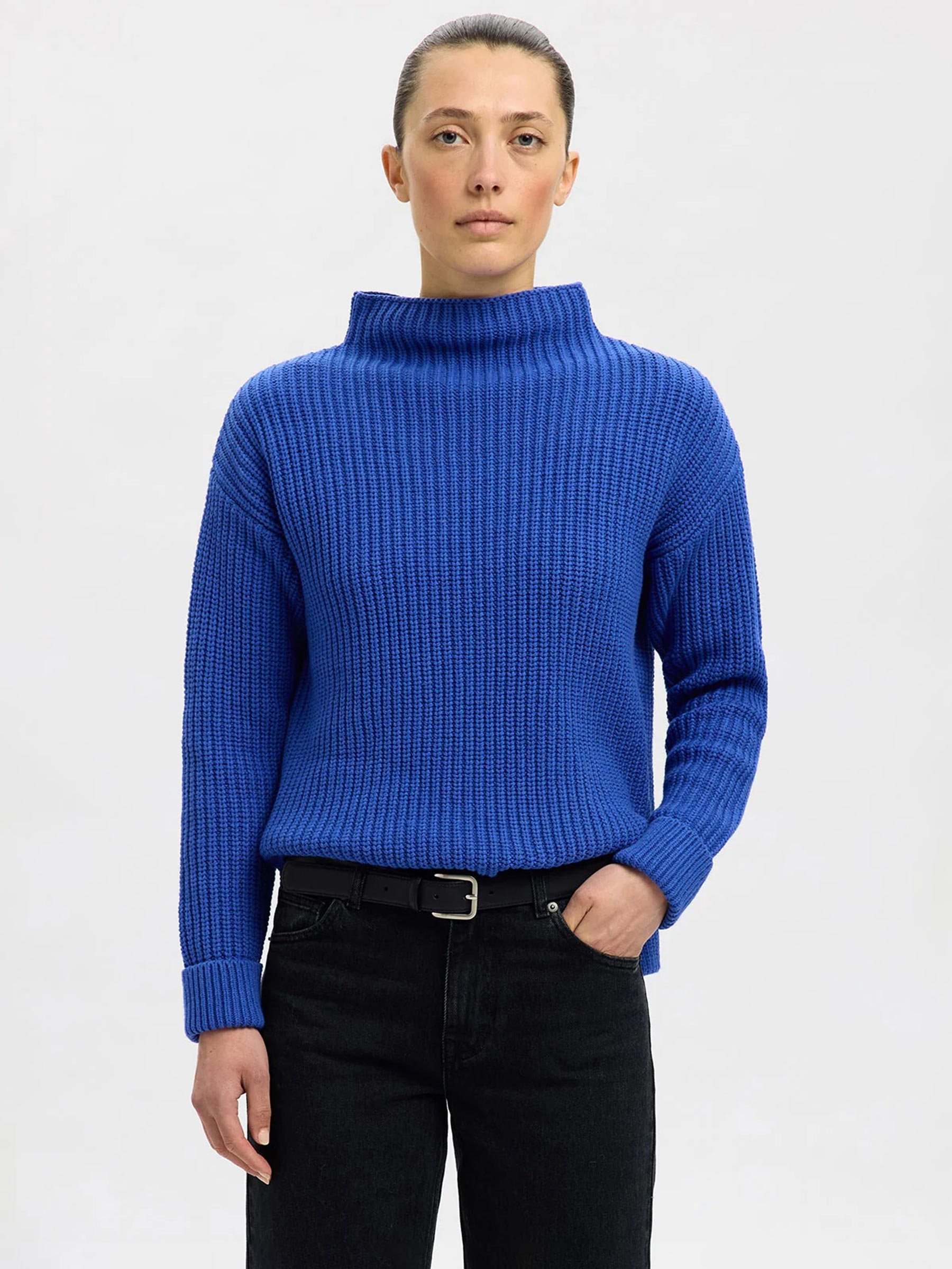 Knit Blauwe Trui Blauwe Trui Selma Sus Sl Knit Blauw XS