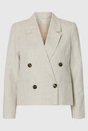 Cropped linnenmix blazer venja sun