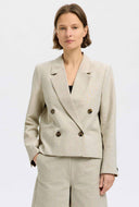 Cropped linnenmix blazer venja sun