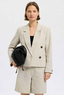 Cropped linnenmix blazer venja sun