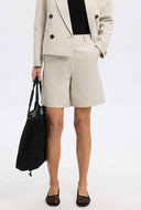 Beige linnenblend short venja sun
