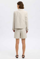 Beige linnenblend short venja sun
