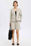 Beige linnenblend short venja sun