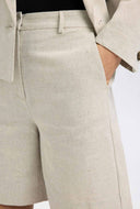 Beige linnenblend short venja sun