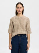 Beige gebreide trui nelly 2/4