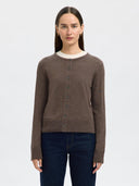 Donkerbruin vest thea ls knit