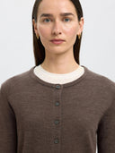 Donkerbruin vest thea ls knit