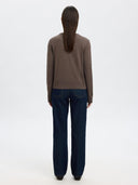 Donkerbruin vest thea ls knit