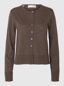 Donkerbruin vest thea ls knit