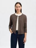Donkerbruin vest thea ls knit