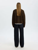 Donkerbruin vest met knopen lulu duffle