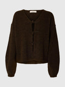 Donkerbruin vest met knopen lulu duffle