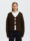 Donkerbruin vest met knopen lulu duffle