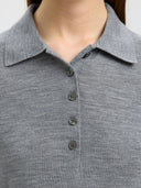Grijze polo thea ls knit
