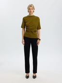 Groen geplooid t-shirt oline