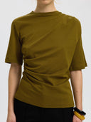 Groen geplooid t-shirt oline
