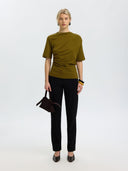 Groen geplooid t-shirt oline
