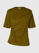 Groen geplooid t-shirt oline