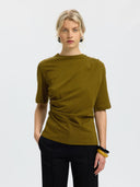 Groen geplooid t-shirt oline