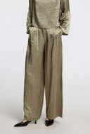 Taupe satijnen broek selene