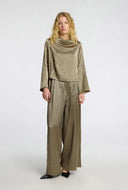 Taupe satijnen broek selene