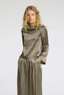 Taupe satijnen top selene