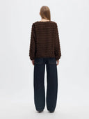 Donkerbruine top myla