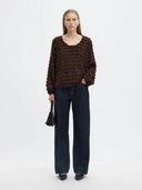Donkerbruine top myla