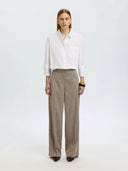 Lichtbruine gemeleerde pantalon ezma