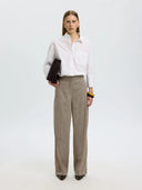 Lichtbruine gemeleerde pantalon ezma