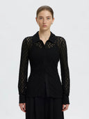 Zwarte kanten blouse vika