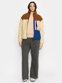 Colourblock teddy jas