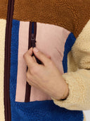 Colourblock teddy jas