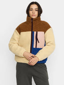 Colourblock teddy jas