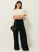 Zwarte wijde pantalon rim