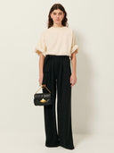 Zwarte wijde pantalon rim