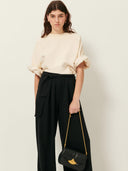 Zwarte wijde pantalon rim