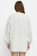 Ecru gestreepte blouse srebbi