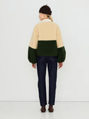 Color blocked sherpa jacket